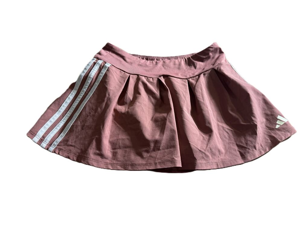 Adidas Girls M 10/12 Club Pleated Tennis Skort Pink AEROREADY 3 Stripe